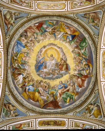 Salviati-kappelin kupolin sisäpuoli, San Gregorio Magno al Celio, n. 1600-03 tekijältä Giovanni Battista Ricci